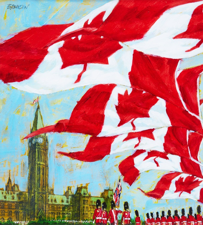 Artwork by Bruce Henderson Johnson, Flags on Parliament Hill