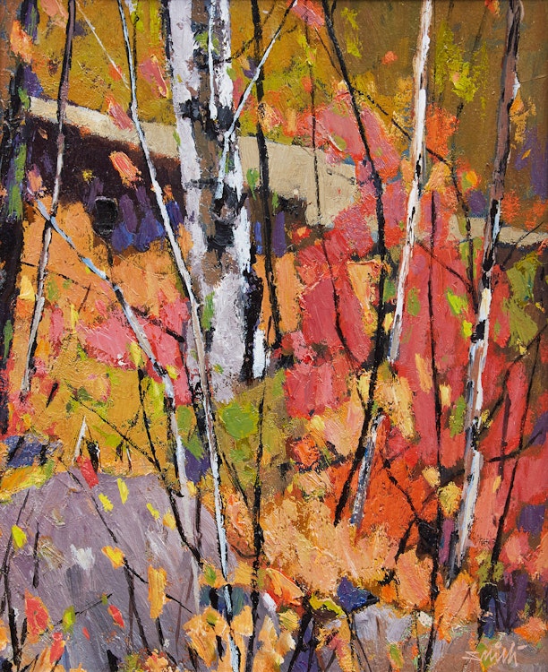 Artwork by Donald Appelbe Smith, Two Works: Muskoka Scarlet and Gold; Untitled Landscape