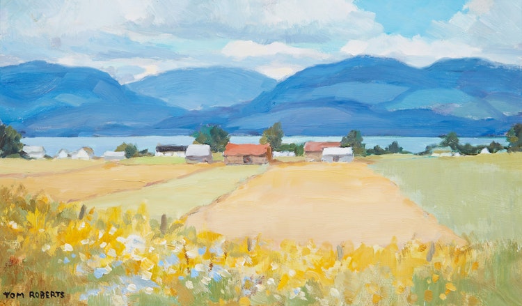 Artwork by Thomas Keith Roberts,  Farm Field and North Shore