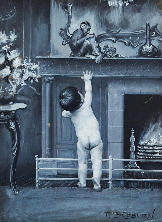 Artwork by Frederick Simpson Coburn, Young Boy and Monkey