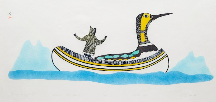 Artwork by Pudlo Pudlat, I Saw A Great Bird
