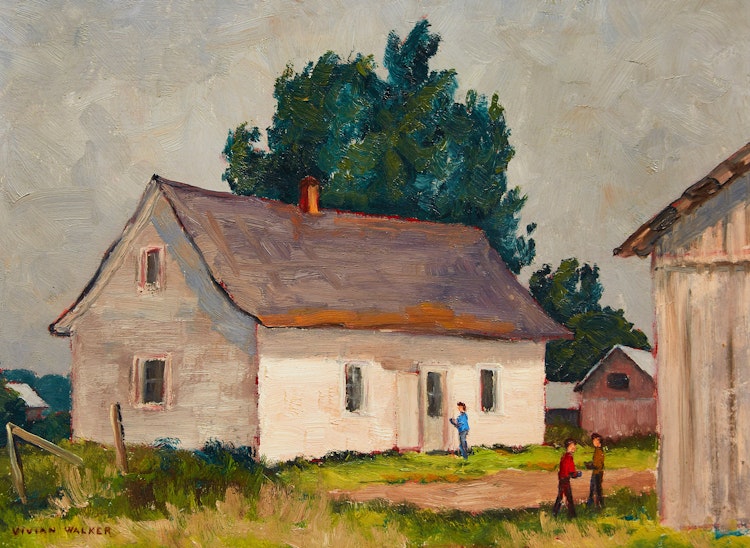 Artwork by Vivian Walker, Farm, Mirabel, Que.