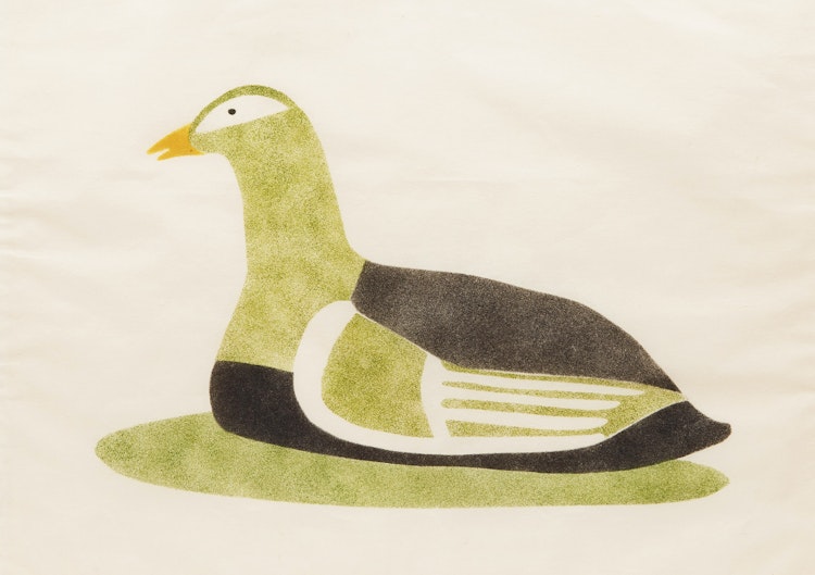 Artwork by Kanayuk Tukaluak,  Nesting Duck 