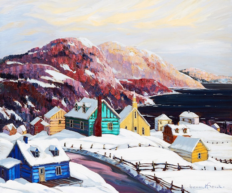 Artwork by Vladimir Horik, Le village de St. Siméon sur la côte de Charlevoix