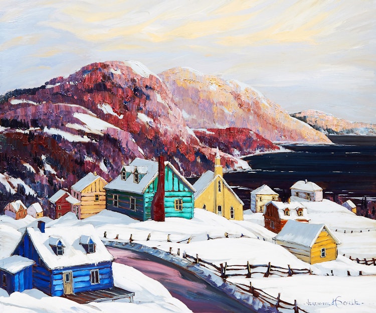 Artwork by Vladimir Horik,  Le village de St. Siméon sur la côte de Charlevoix