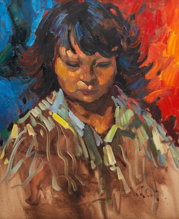 Artwork by Arthur Shilling, Portrait of a Young Girl