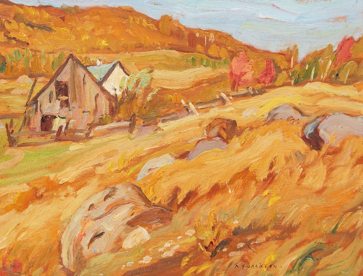 Artwork by Alexander Young Jackson,  Quebec Farm, Autumn