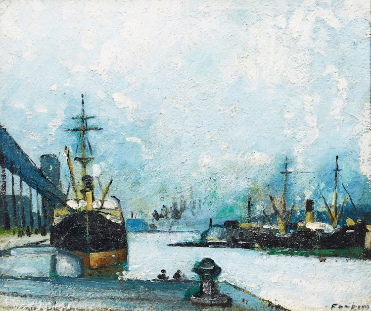 Artwork by Marc-Aurèle Fortin,  Montreal, le Port