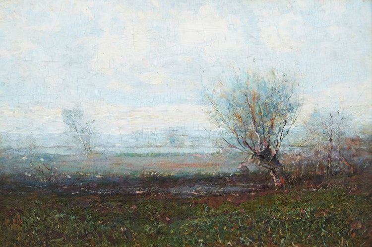 Artwork by Percy Franklin Woodcock,  Early Morning, Châteauguay, Que.