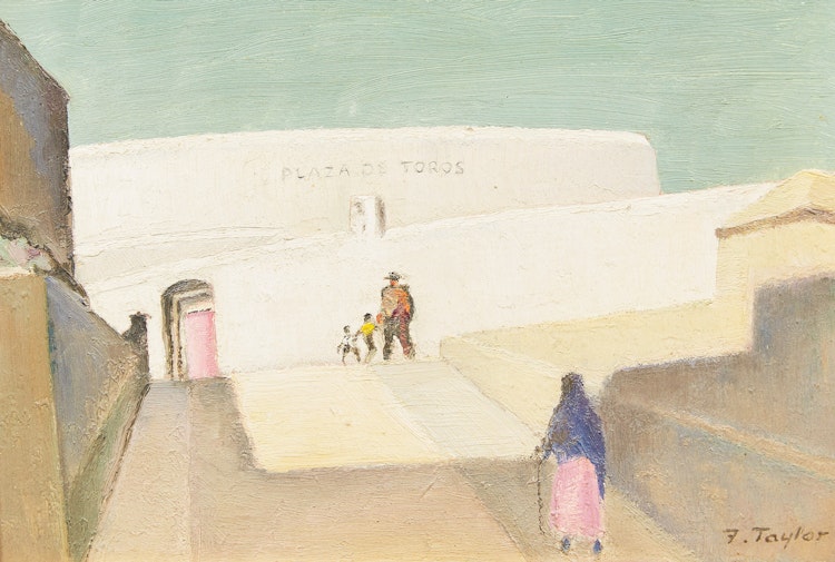 Artwork by Frederick Bourchier Taylor, The Bull Ring, Mijas (Malaga, Spain)