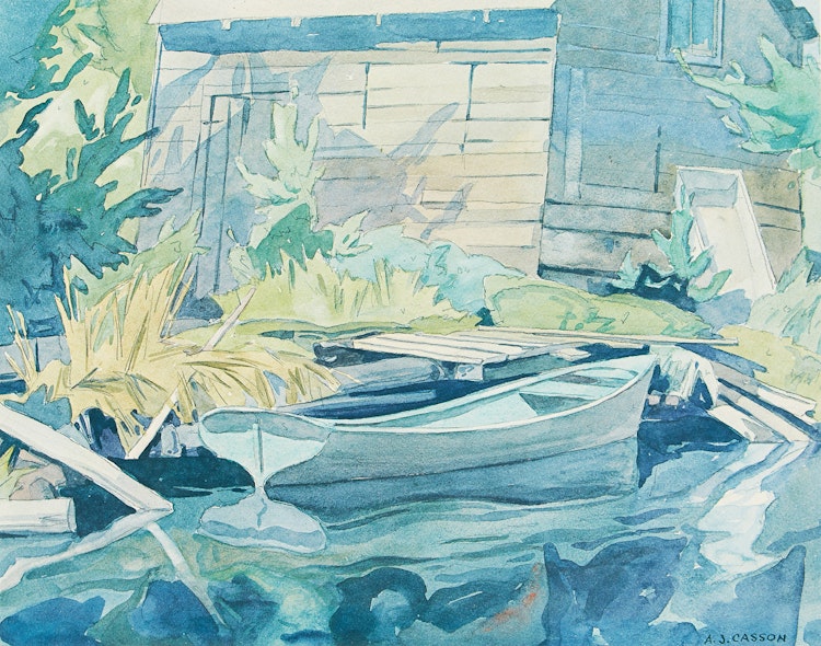 Artwork by Alfred Joseph Casson, Rowboat