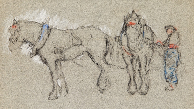 Artwork by Manly Edward MacDonald, Team of Horses; Standing Nude