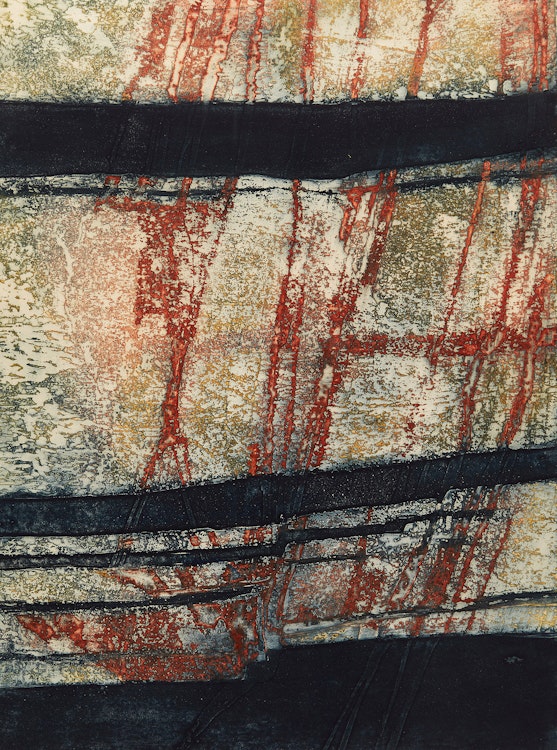 Artwork by Edward John Bartram,  Glacial Intrusions (Precambrian Shield Series); Banded Rock (Canadian Shield Series)