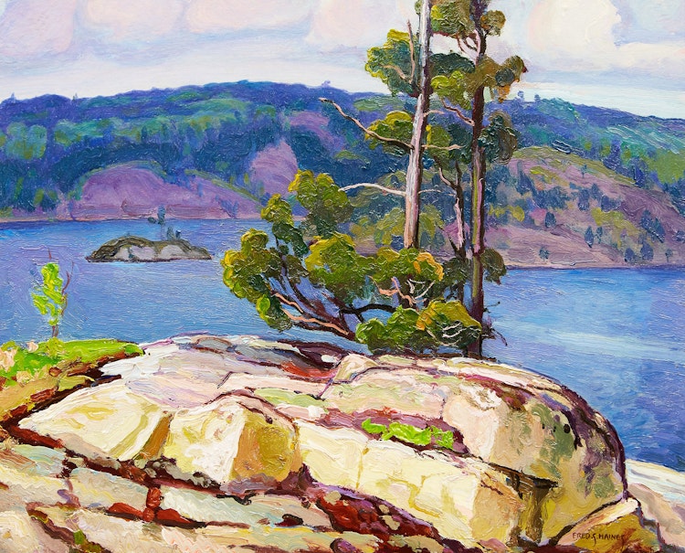 Artwork by Frederick Stanley Haines,  La Cloche Mountains, Frood Lake