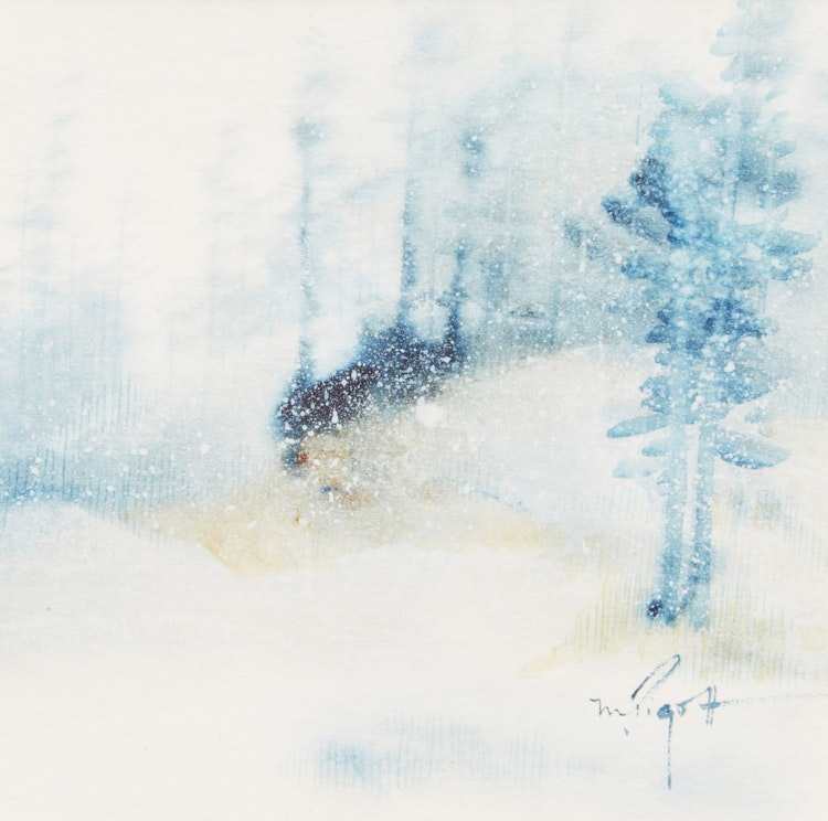 Artwork by Marjorie Pigott, Winter Landscape; Summer Landscape