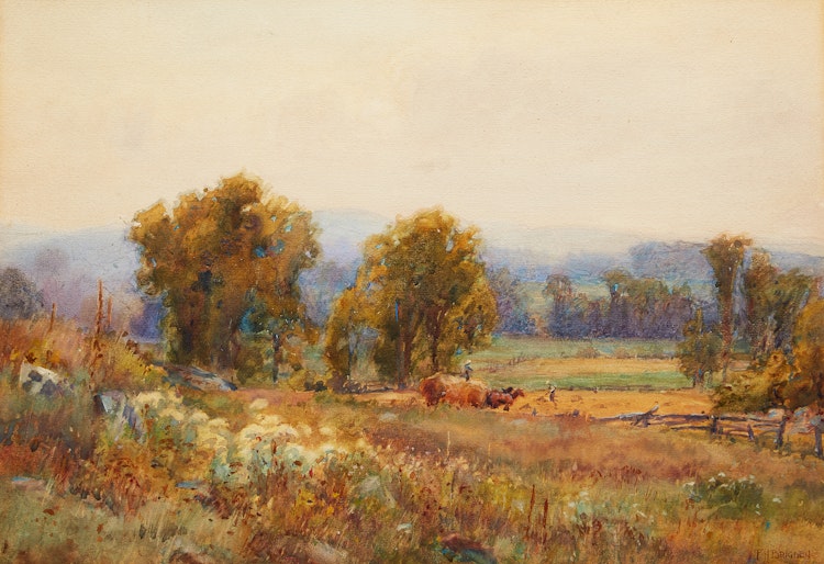 Artwork by Frederick Henry Brigden,  Bringing in the Hay