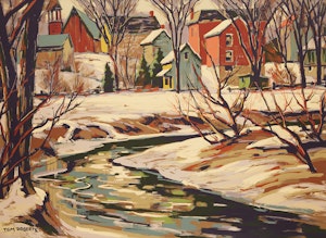 Artwork by Thomas Keith Roberts, Village in Winter