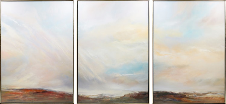Artwork by Ernistine Tahedl, Vast Sky Triptych