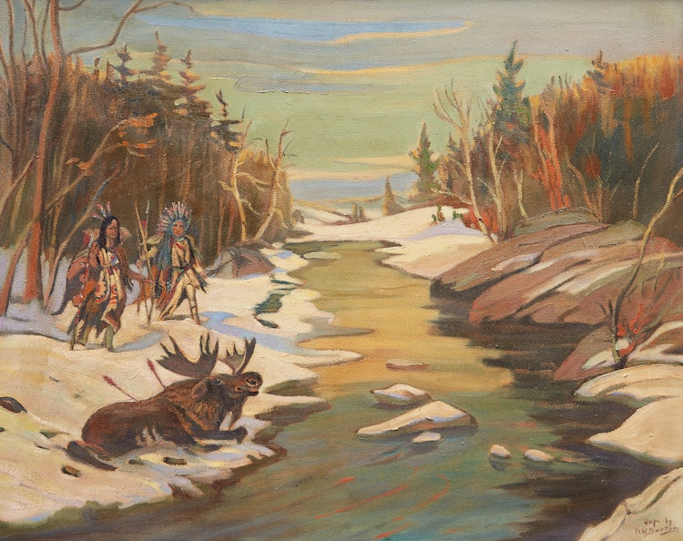 Artwork by Ralph Wallace Burton, The Moose Hunt