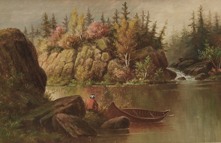 Artwork by Frederick Arthur Verner,  The Rest, Muskoka River