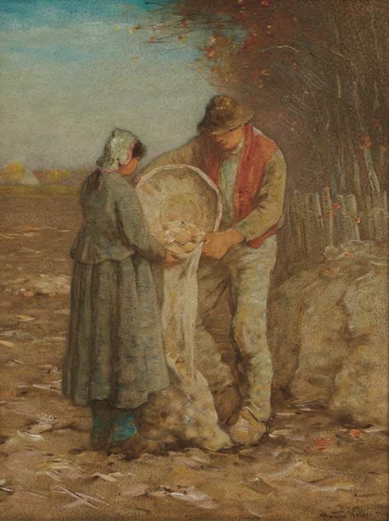 Artwork by Horatio Walker, The Potato Gatherers