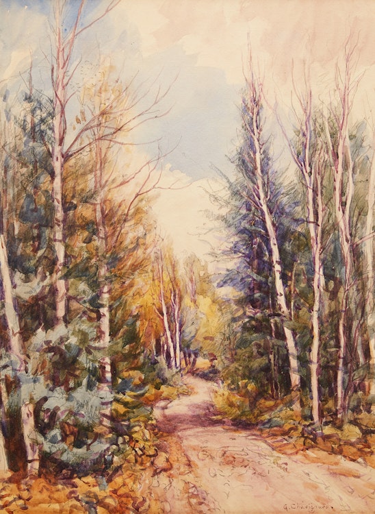 Artwork by Georges Chavignaud, The Road through the Woods