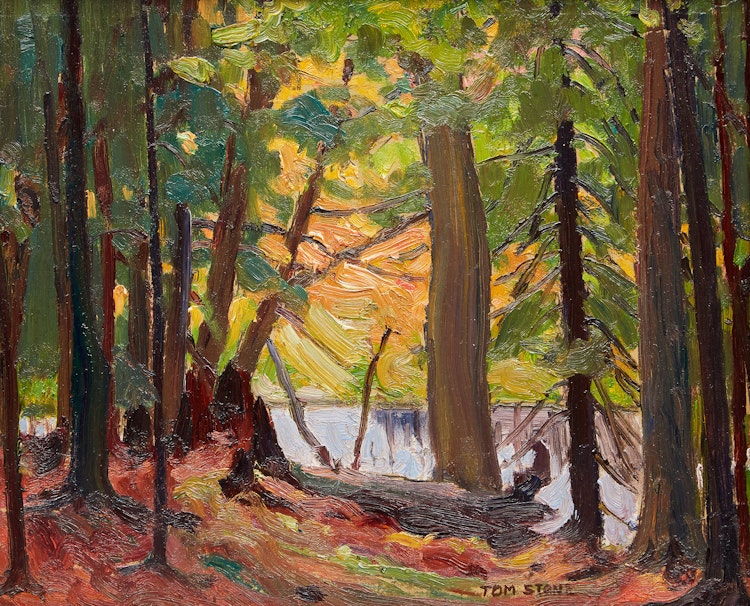 Artwork by Thomas Albert Stone, Woods and Lake; Study for “Woods and Lake”