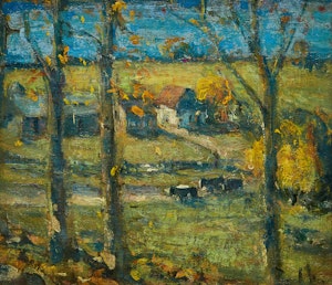 Artwork by Peleg Franklin Brownell, Sunlit Autumn Landscape