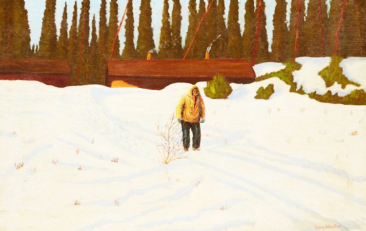 Artwork by Frank Hans Johnston,  A Cook at the Miners’ Camp, Whitehorse