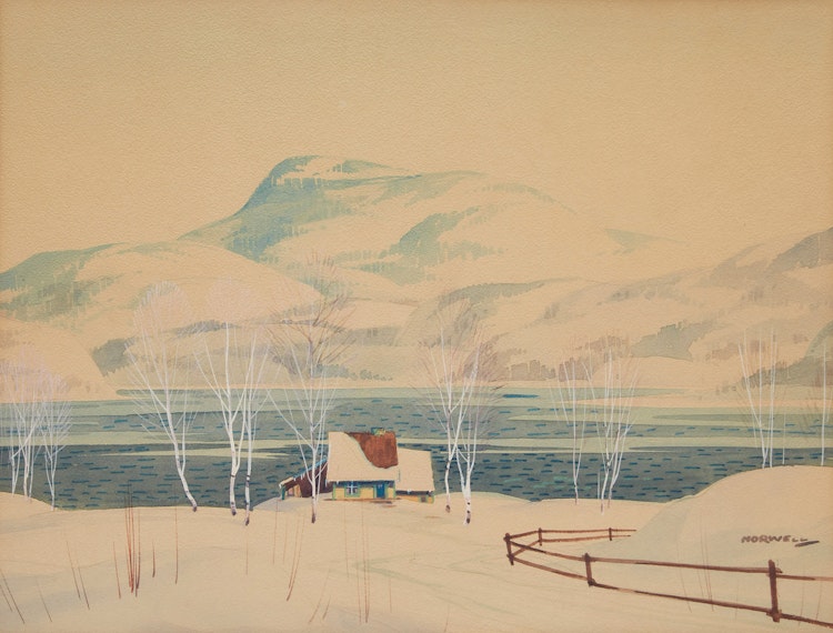 Artwork by Graham Noble Norwell, Cabin by the Lake