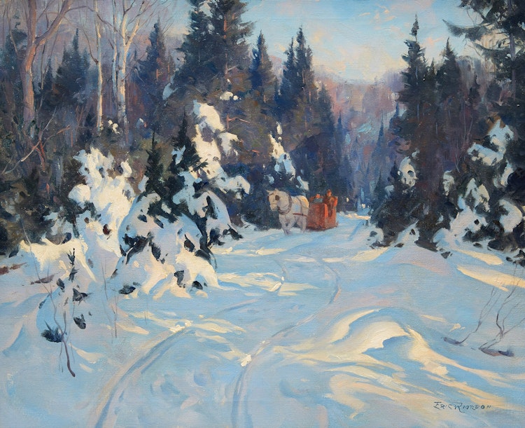 Artwork by Eric Riordon, Winter Road, Piedmont Country, P. Que