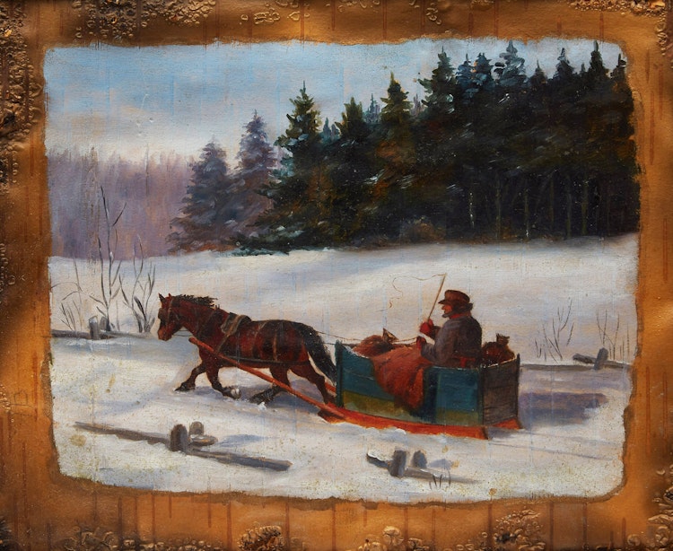 Artwork by  Unknown 20th Century Artist,  Horse and Sleigh 