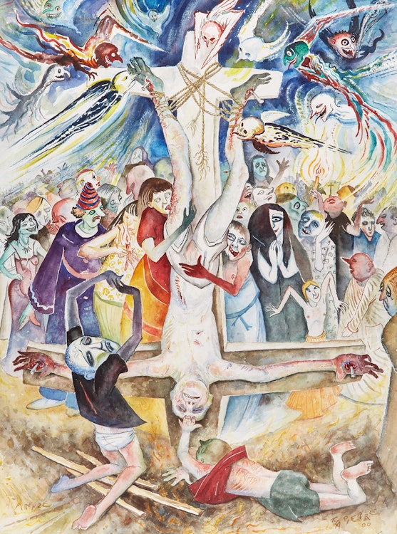 Artwork by Thomas La Pierre, The Martyr, Mocked and Mourned; Fool in the Morning Garden