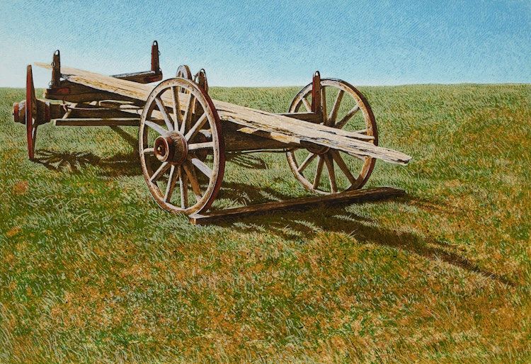 Artwork by Kenneth Danby, Abandoned Wagon