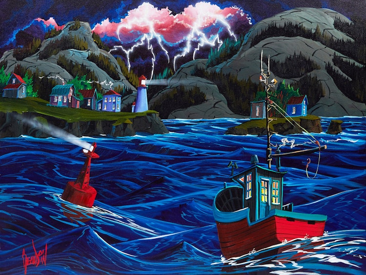 Artwork by Mario Beaudoin, A d'abri de la tempête