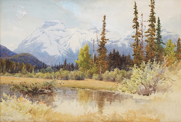 Artwork by Lucius Richard O'Brien,  Summer in the Canadian Rockies