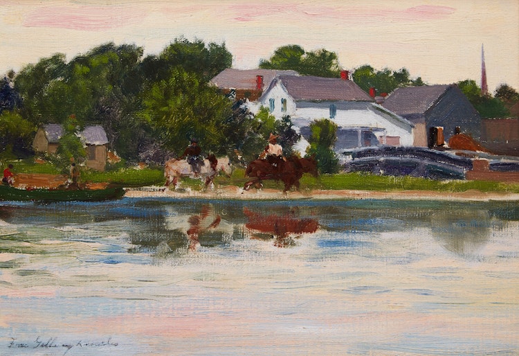 Artwork by Farquhar McGillivray Strachan Knowles, Rural Village