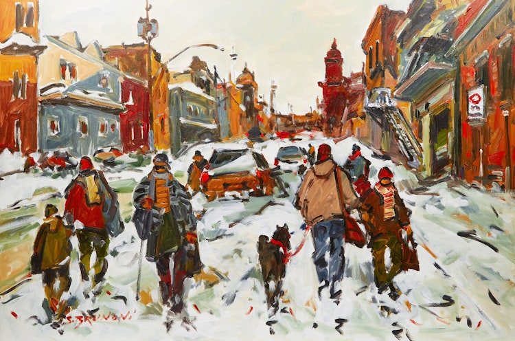 Artwork by Serge Brunoni, Marquette Street, Montréal