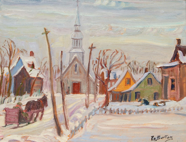Artwork by Ralph Wallace Burton, Village in Winter