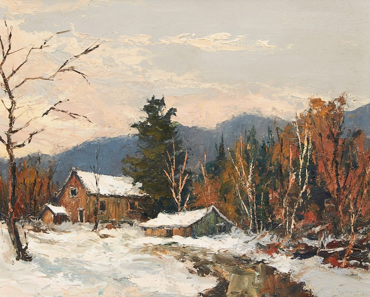 Artwork by Wilf Frank Griffiths ,  Old House in Haliburton; The Red Tree