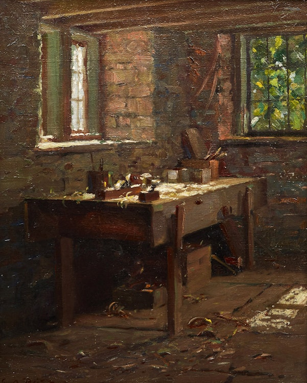 Artwork by George Agnew Reid, Workshop Interior