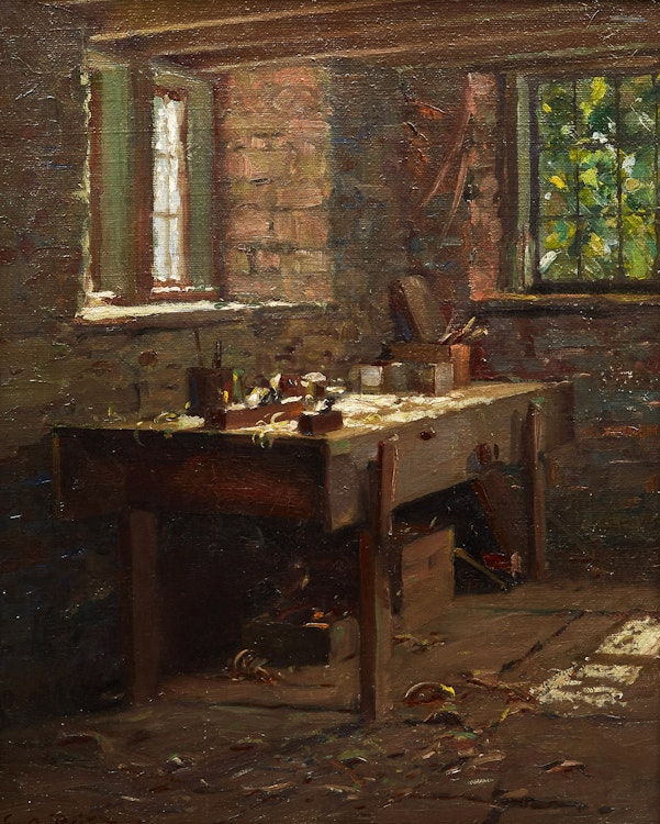 Artwork by George Agnew Reid,  Workshop Interior