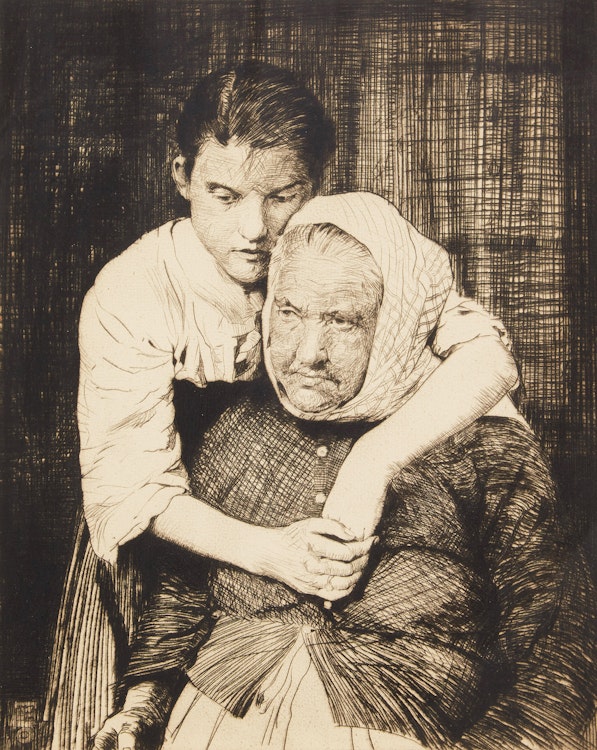 Artwork by William Lee Hankey, Étaples Fisher Folk