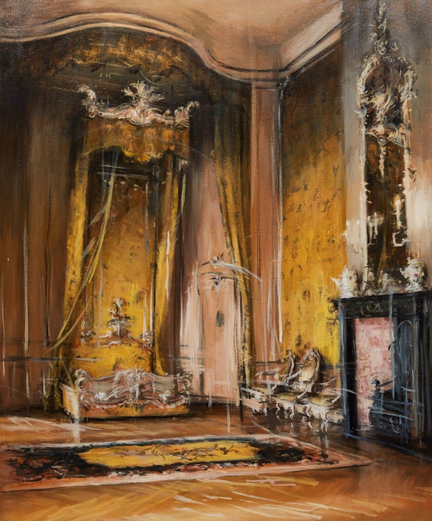 Artwork by Val Nelson, Bedroom, Yellow