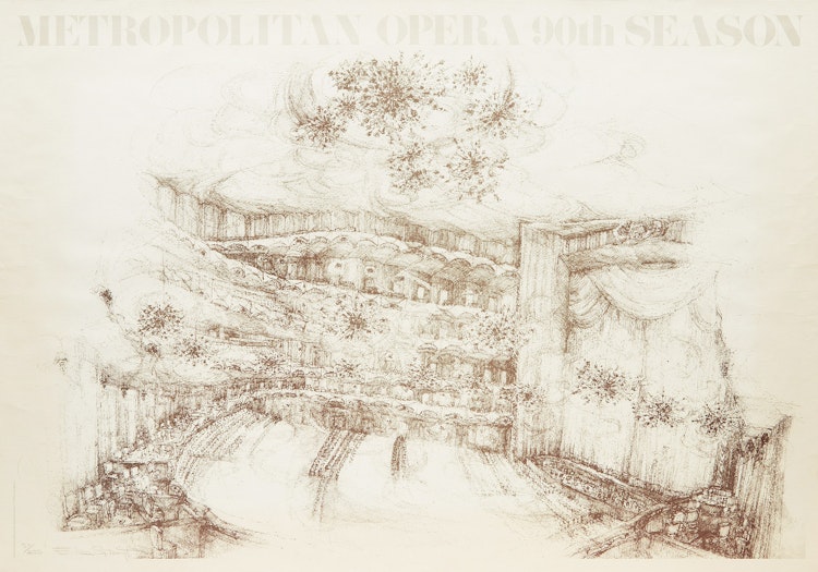 Artwork by Lee Spruyt, Metroplitan Opera 90th Season