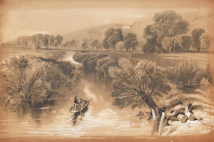 Artwork by Horatio Walker, Punting on the River