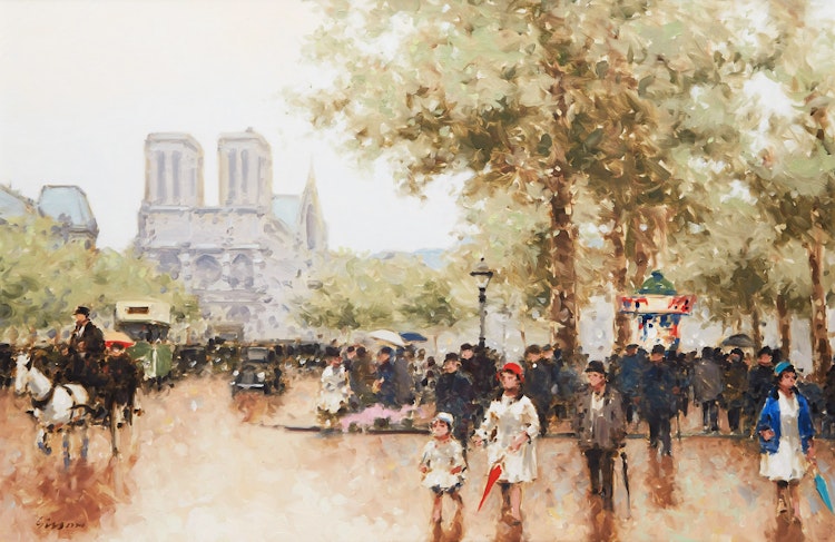 Artwork by Andre Gisson,  Summer in Paris