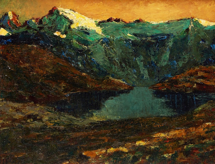 Artwork by John Young Johnstone, Lake Luzerne