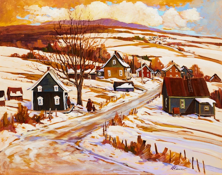 Artwork by Louise Lecor Kirouac,  Village Les Eboulements, Charlevoix, Q.C.