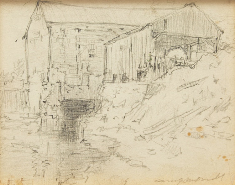Artwork by Manly Edward MacDonald, Old Saw Mill at Cannifton